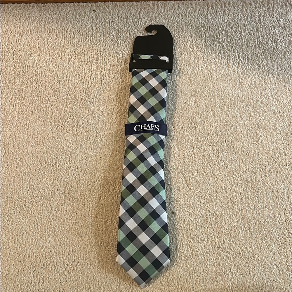Chaps Classic Green and Blue Checkered Tie